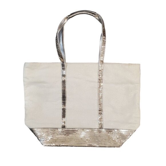 Victoria's Secret Gold Sequin Tote Bag With Double Handles and Zipper Closure - Picture 3 of 11